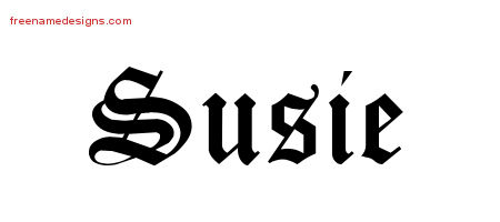 Blackletter Name Tattoo Designs Susie Graphic Download