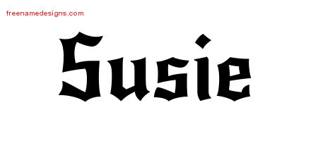 Gothic Name Tattoo Designs Susie Free Graphic