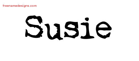 Vintage Writer Name Tattoo Designs Susie Free Lettering
