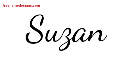 Lively Script Name Tattoo Designs Suzan Free Printout