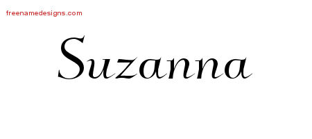 Elegant Name Tattoo Designs Suzanna Free Graphic