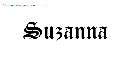 Blackletter Name Tattoo Designs Suzanna Graphic Download