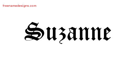 Blackletter Name Tattoo Designs Suzanne Graphic Download