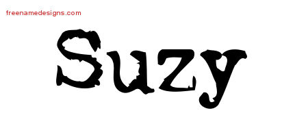 Vintage Writer Name Tattoo Designs Suzy Free Lettering