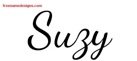 Lively Script Name Tattoo Designs Suzy Free Printout