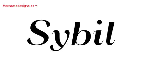 Art Deco Name Tattoo Designs Sybil Printable