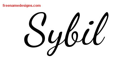 Lively Script Name Tattoo Designs Sybil Free Printout