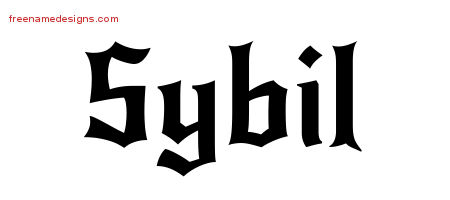 Gothic Name Tattoo Designs Sybil Free Graphic