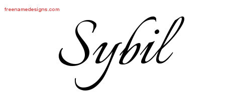 Calligraphic Name Tattoo Designs Sybil Download Free