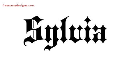 Old English Name Tattoo Designs Sylvia Free
