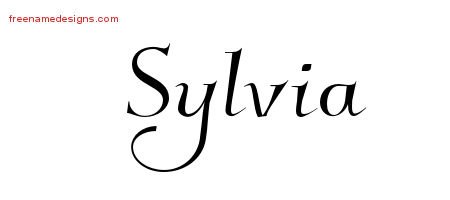 Elegant Name Tattoo Designs Sylvia Free Graphic