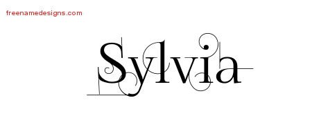Decorated Name Tattoo Designs Sylvia Free