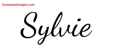 Lively Script Name Tattoo Designs Sylvie Free Printout