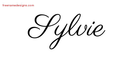 Classic Name Tattoo Designs Sylvie Graphic Download