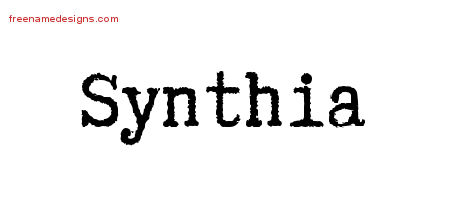 Typewriter Name Tattoo Designs Synthia Free Download