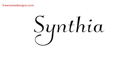 Elegant Name Tattoo Designs Synthia Free Graphic