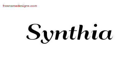 Art Deco Name Tattoo Designs Synthia Printable