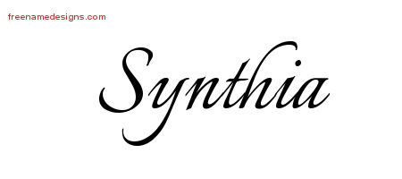 Calligraphic Name Tattoo Designs Synthia Download Free