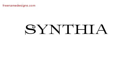 Flourishes Name Tattoo Designs Synthia Printable