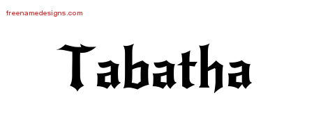 Gothic Name Tattoo Designs Tabatha Free Graphic