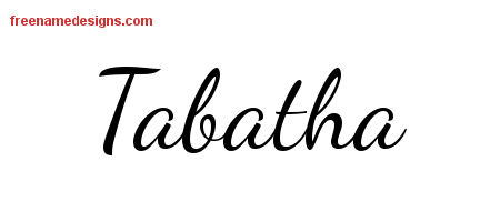 Lively Script Name Tattoo Designs Tabatha Free Printout