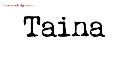 Vintage Writer Name Tattoo Designs Taina Free Lettering