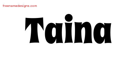 Groovy Name Tattoo Designs Taina Free Lettering
