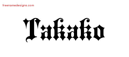 Old English Name Tattoo Designs Takako Free