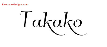 Elegant Name Tattoo Designs Takako Free Graphic