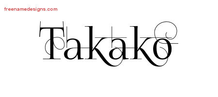 Decorated Name Tattoo Designs Takako Free