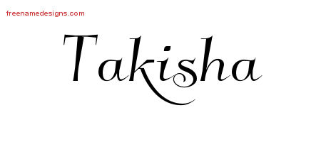 Elegant Name Tattoo Designs Takisha Free Graphic