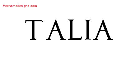Regal Victorian Name Tattoo Designs Talia Graphic Download