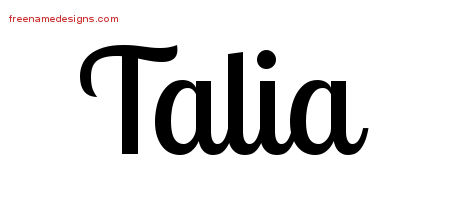 Handwritten Name Tattoo Designs Talia Free Download