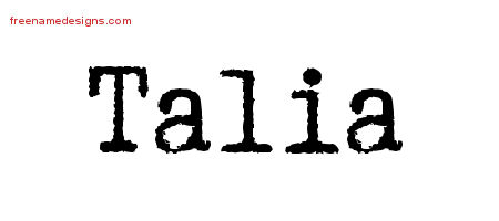 Typewriter Name Tattoo Designs Talia Free Download