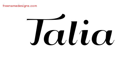 Art Deco Name Tattoo Designs Talia Printable