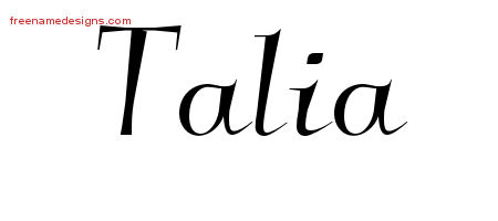 Elegant Name Tattoo Designs Talia Free Graphic