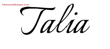 Calligraphic Name Tattoo Designs Talia Download Free