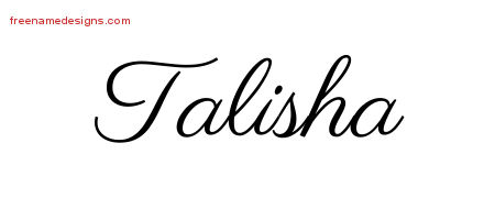 Classic Name Tattoo Designs Talisha Graphic Download