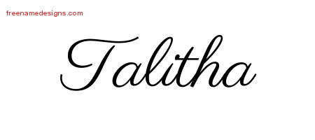 Classic Name Tattoo Designs Talitha Graphic Download