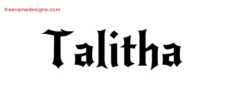 Gothic Name Tattoo Designs Talitha Free Graphic
