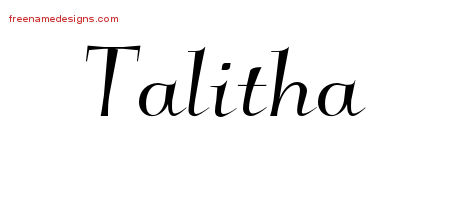 Elegant Name Tattoo Designs Talitha Free Graphic