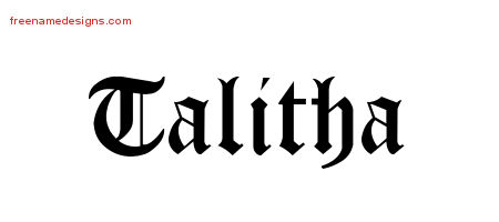 Blackletter Name Tattoo Designs Talitha Graphic Download