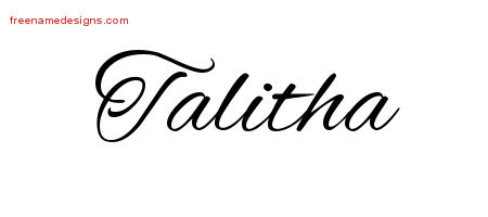 Cursive Name Tattoo Designs Talitha Download Free