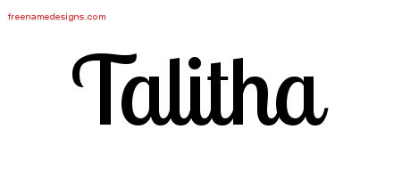 Handwritten Name Tattoo Designs Talitha Free Download
