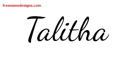 Lively Script Name Tattoo Designs Talitha Free Printout