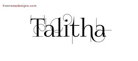 Decorated Name Tattoo Designs Talitha Free
