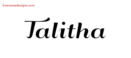 Art Deco Name Tattoo Designs Talitha Printable