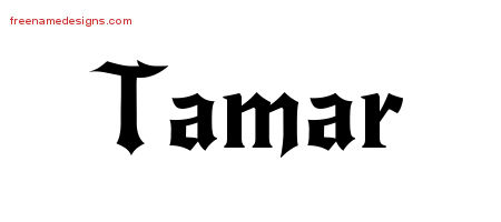 Gothic Name Tattoo Designs Tamar Free Graphic