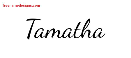 Lively Script Name Tattoo Designs Tamatha Free Printout