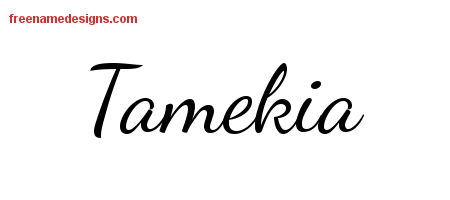 Lively Script Name Tattoo Designs Tamekia Free Printout